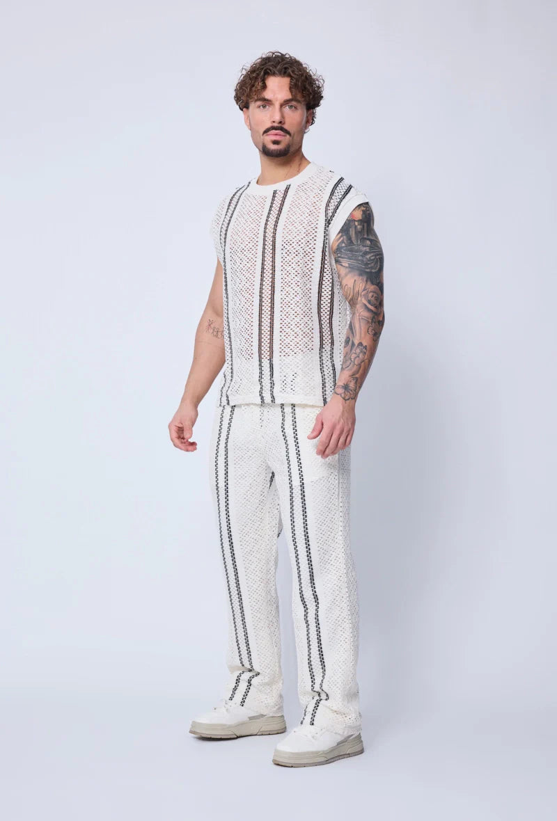 Gebreide tanktop en broekset