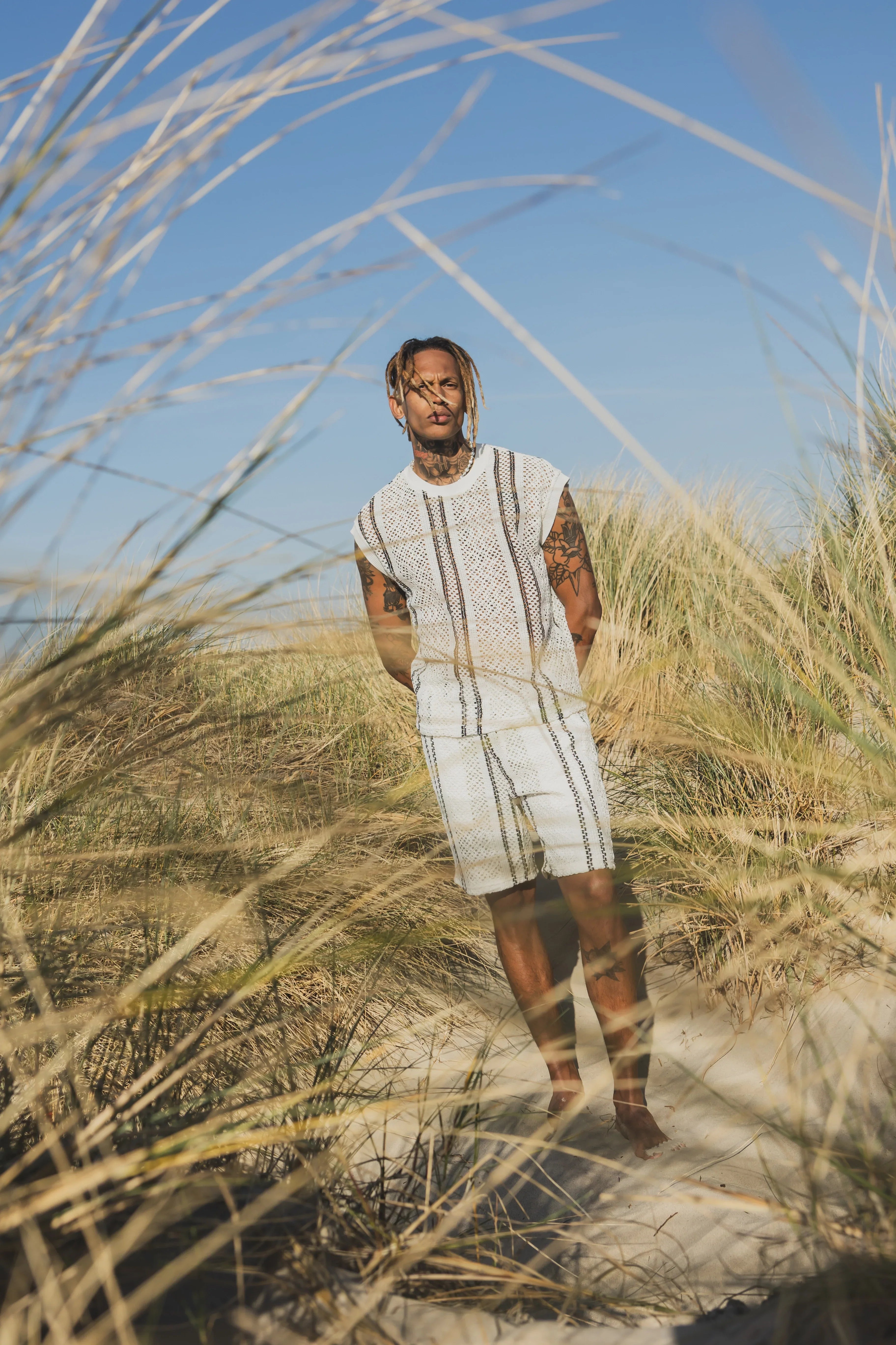 Set van T-shirt en tanktop met korte broek