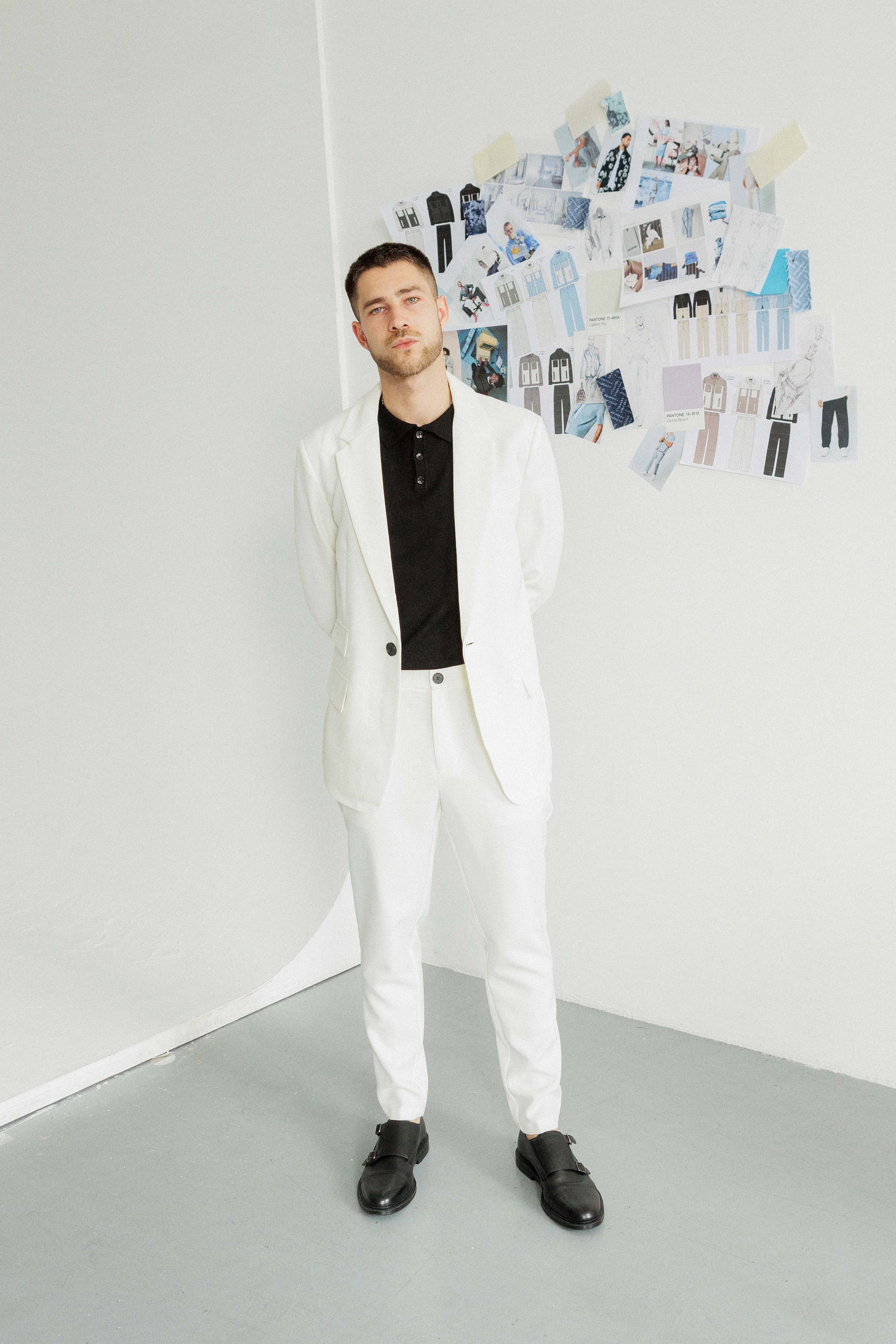 Klassieke pakset met kraag