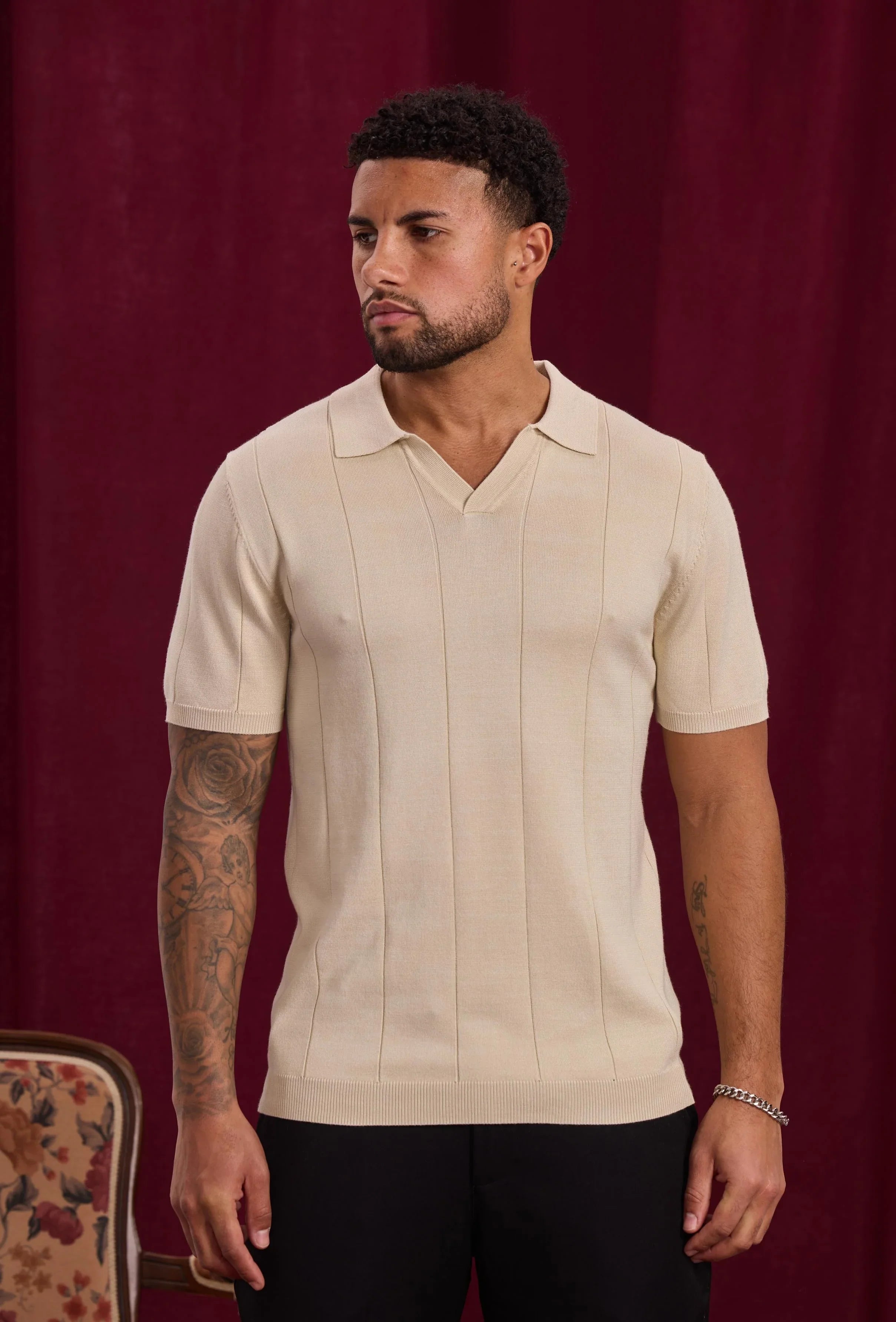 Open V-hals shirt trui