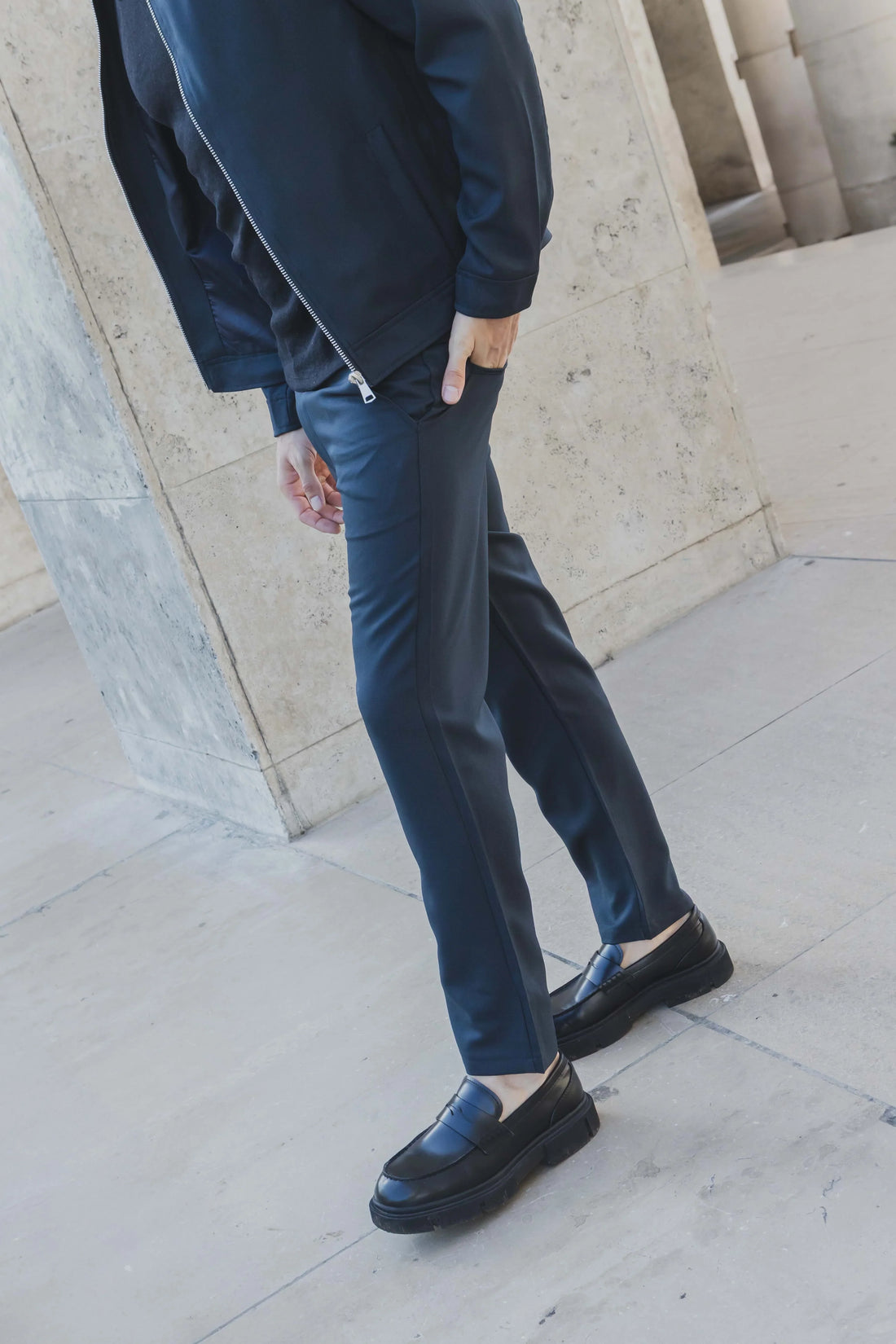 Set van effen jas en broek