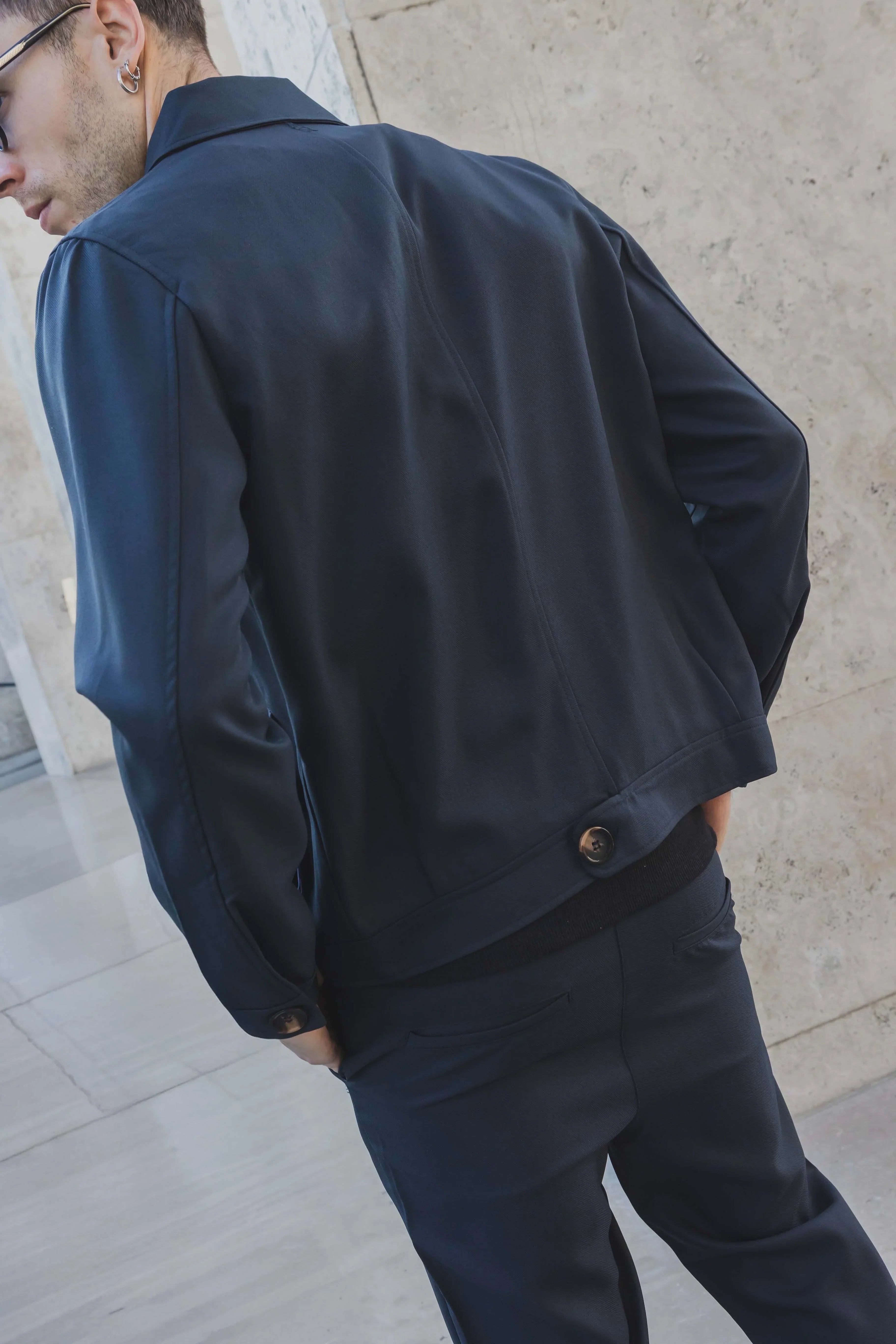 Set van effen jas en broek