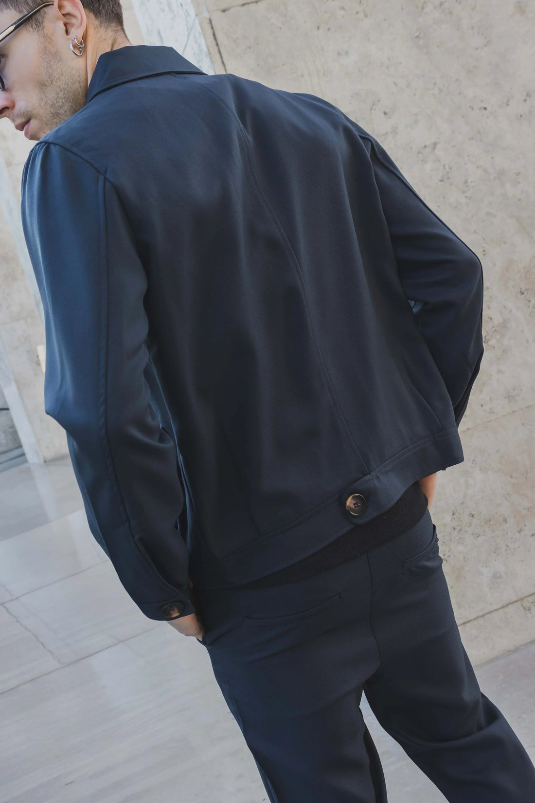 Set van effen jas en broek