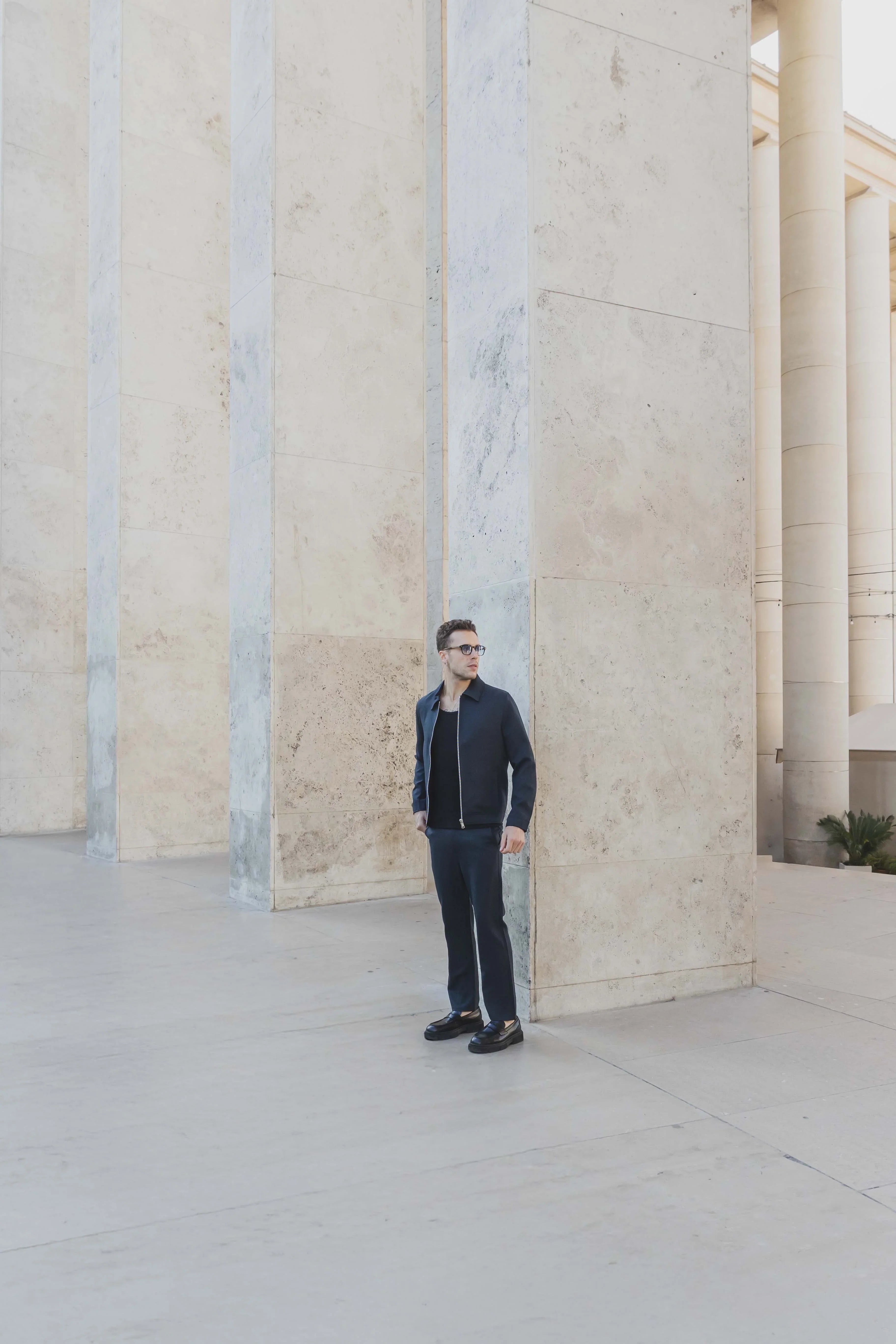 Set van effen jas en broek