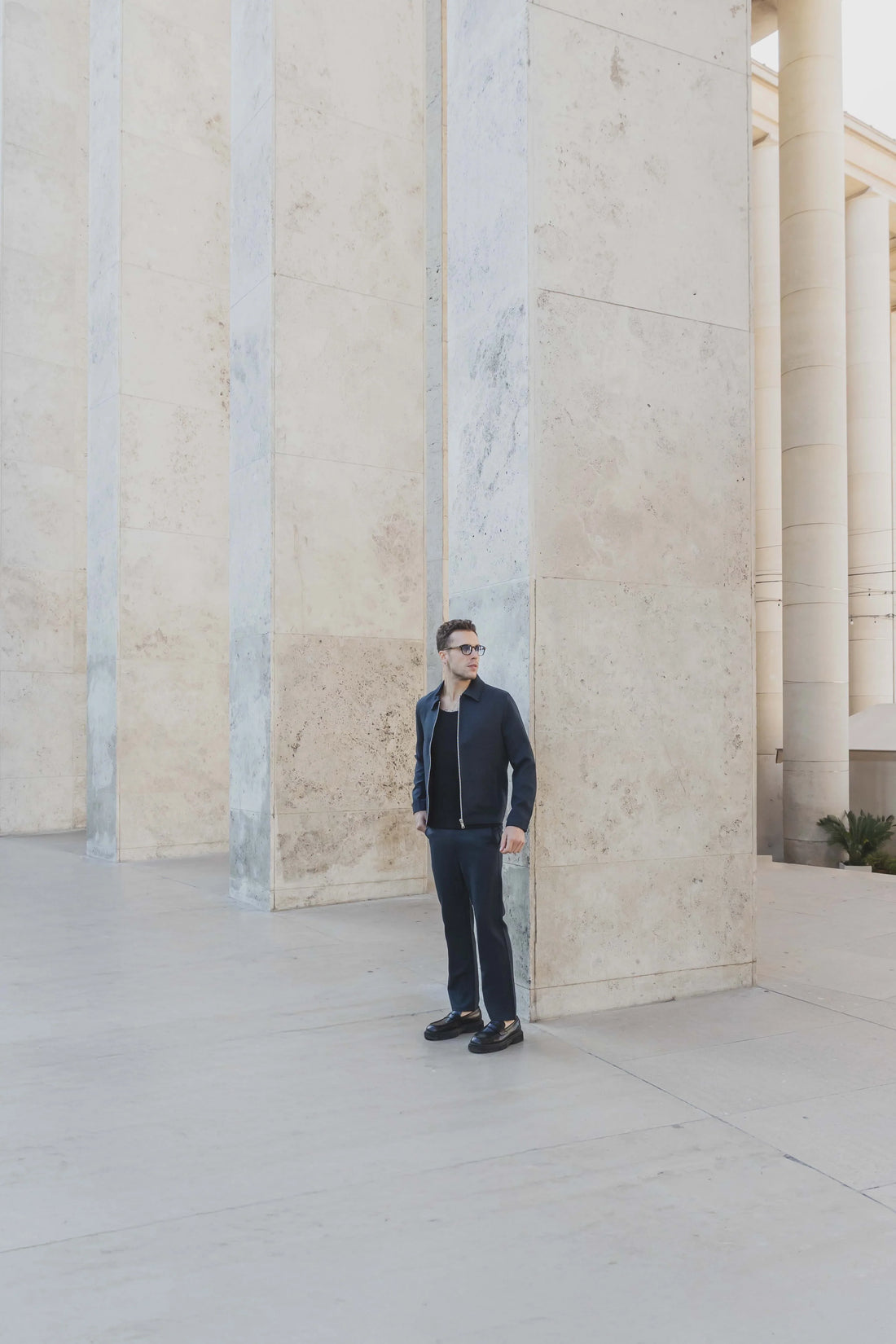 Set van effen jas en broek