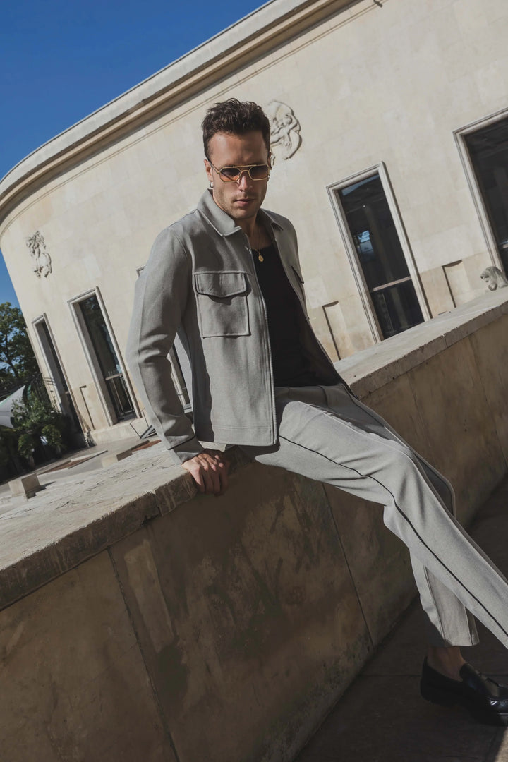 Set van effen jas en broek