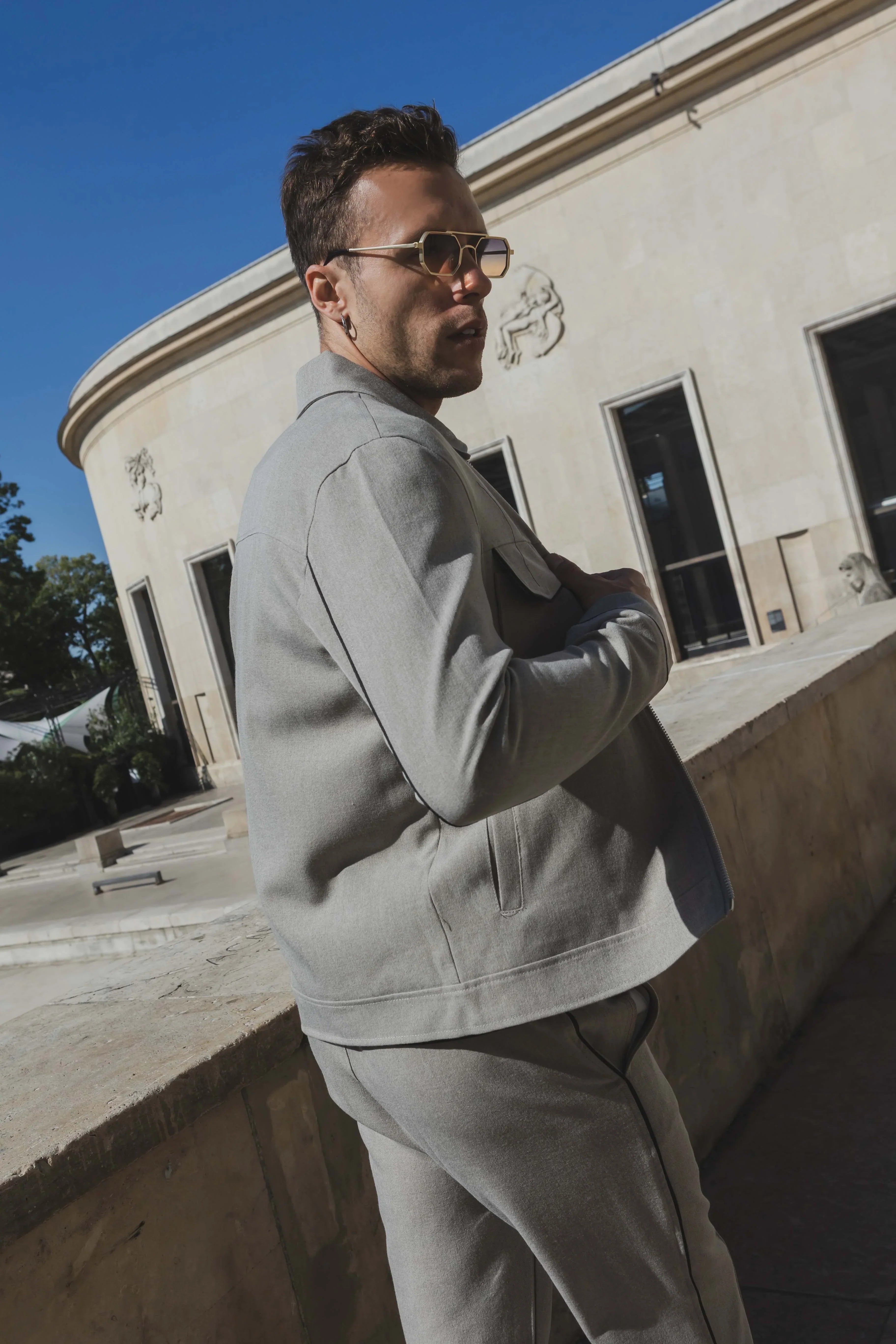 Set van effen jas en broek