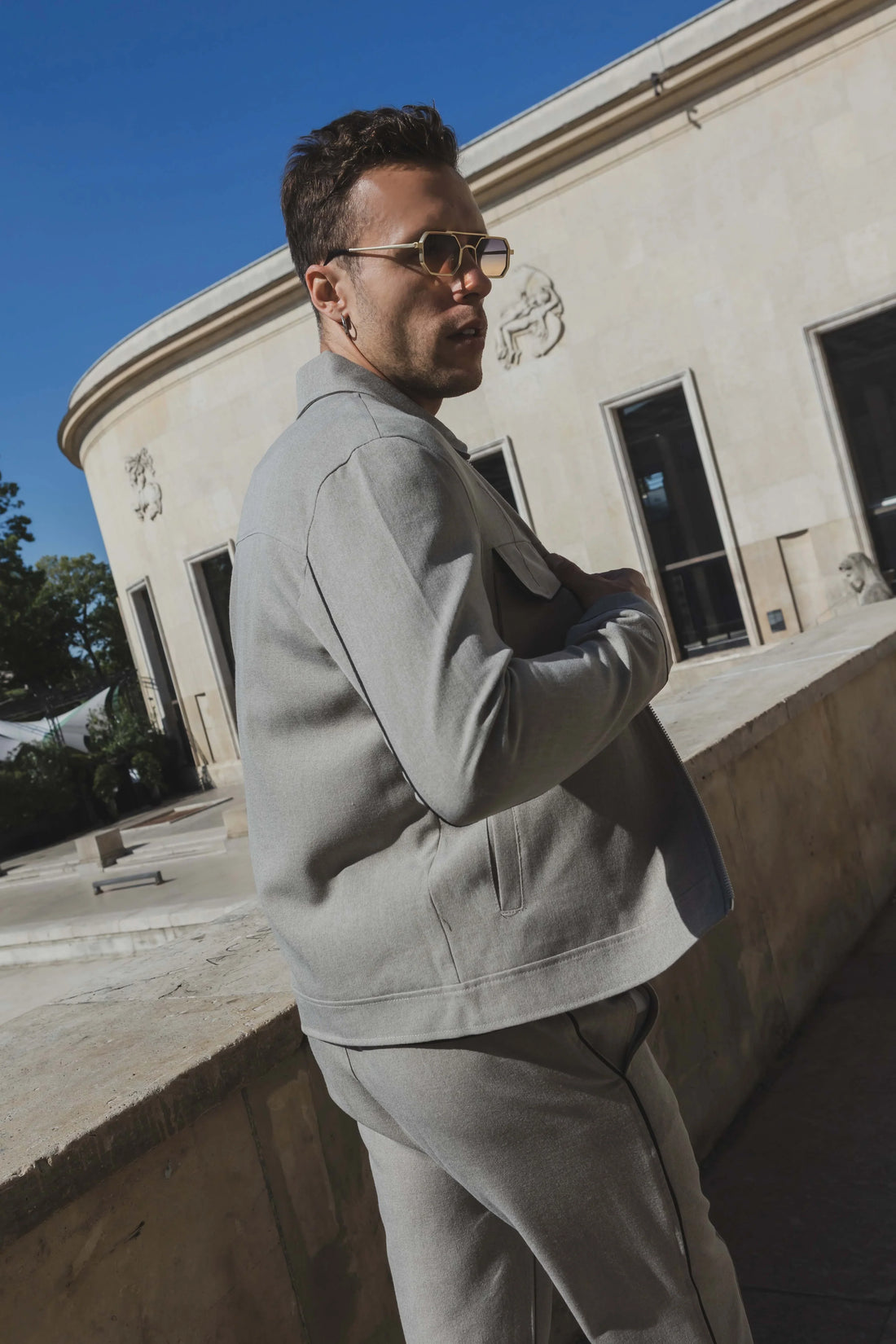 Set van effen jas en broek