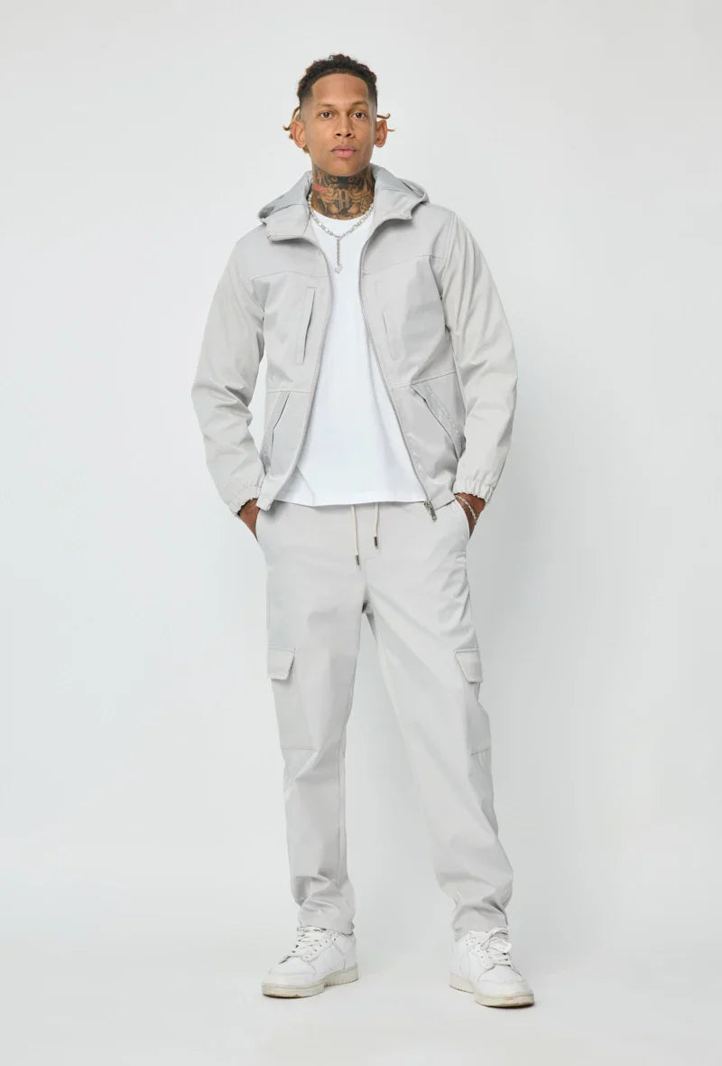 Effen jasset met capuchon en zakken