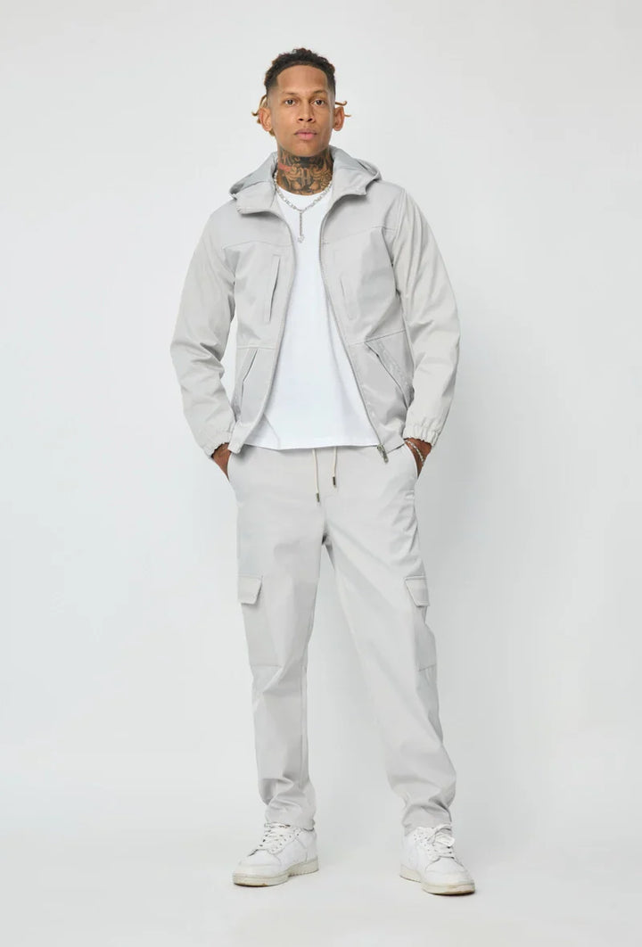 Effen jasset met capuchon en zakken