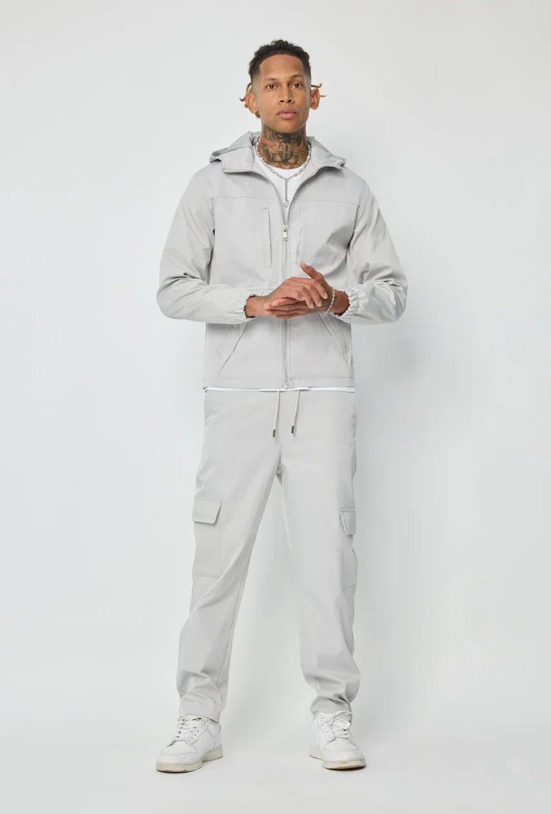 Effen jasset met capuchon en zakken