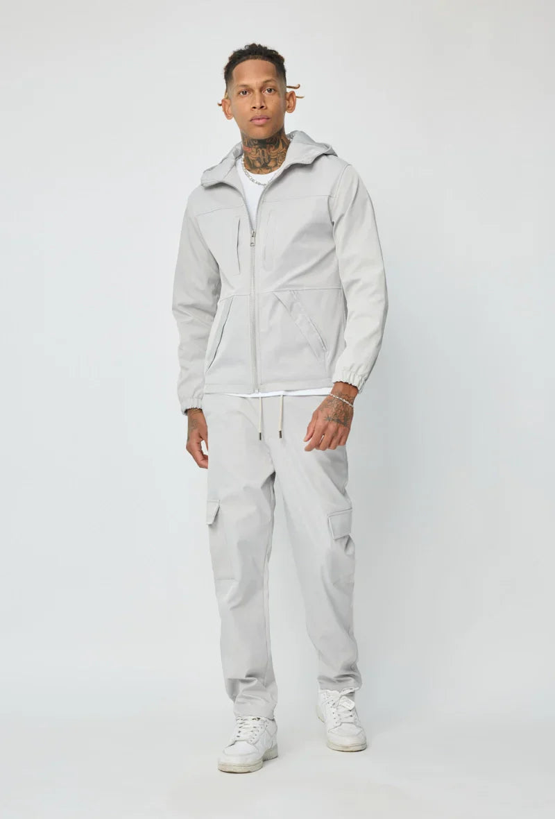 Effen jasset met capuchon en zakken