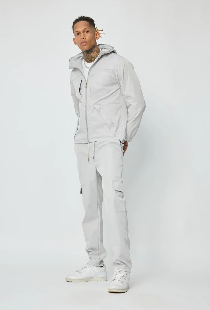 Effen jasset met capuchon en zakken