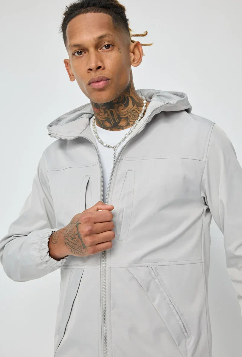 Effen jasset met capuchon en zakken