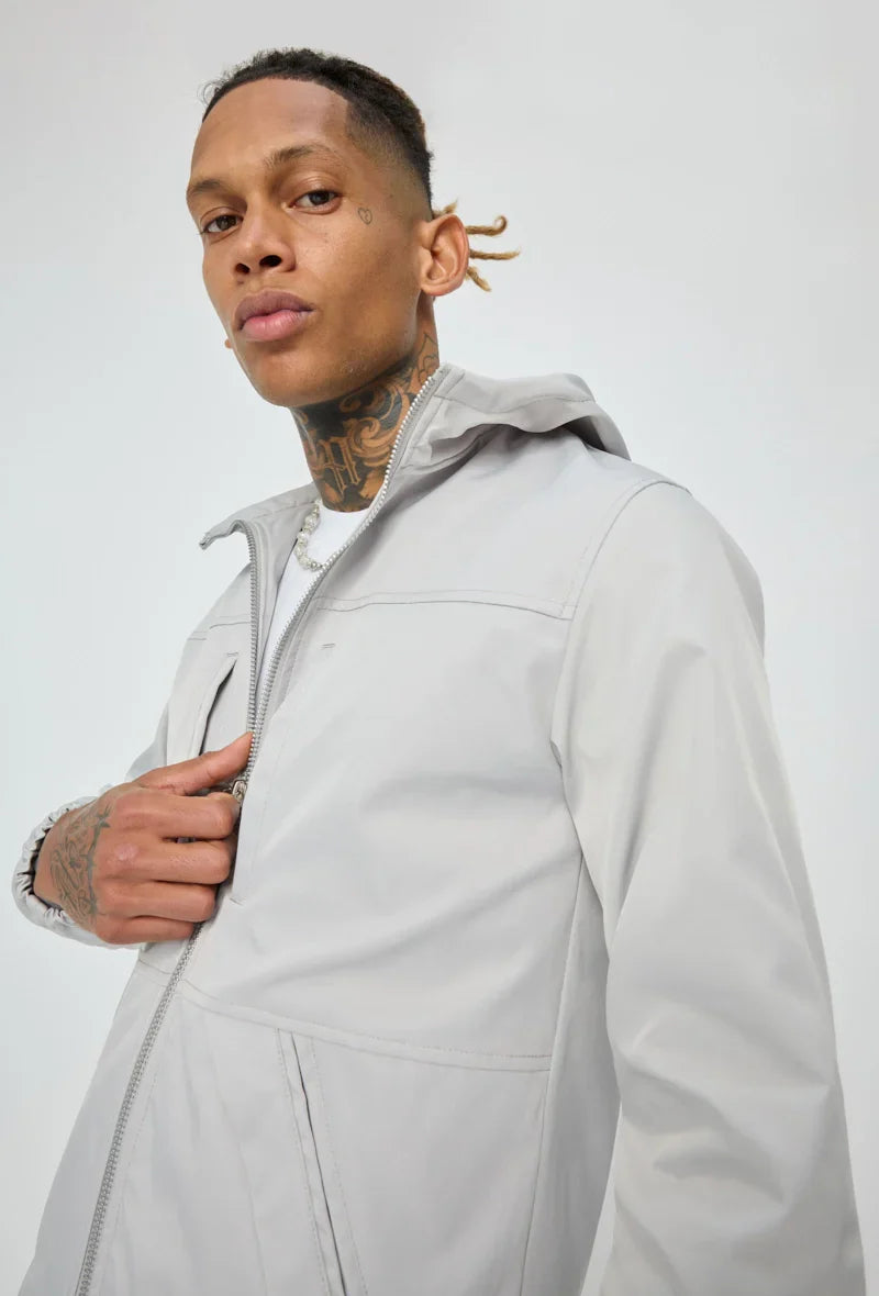 Effen jasset met capuchon en zakken