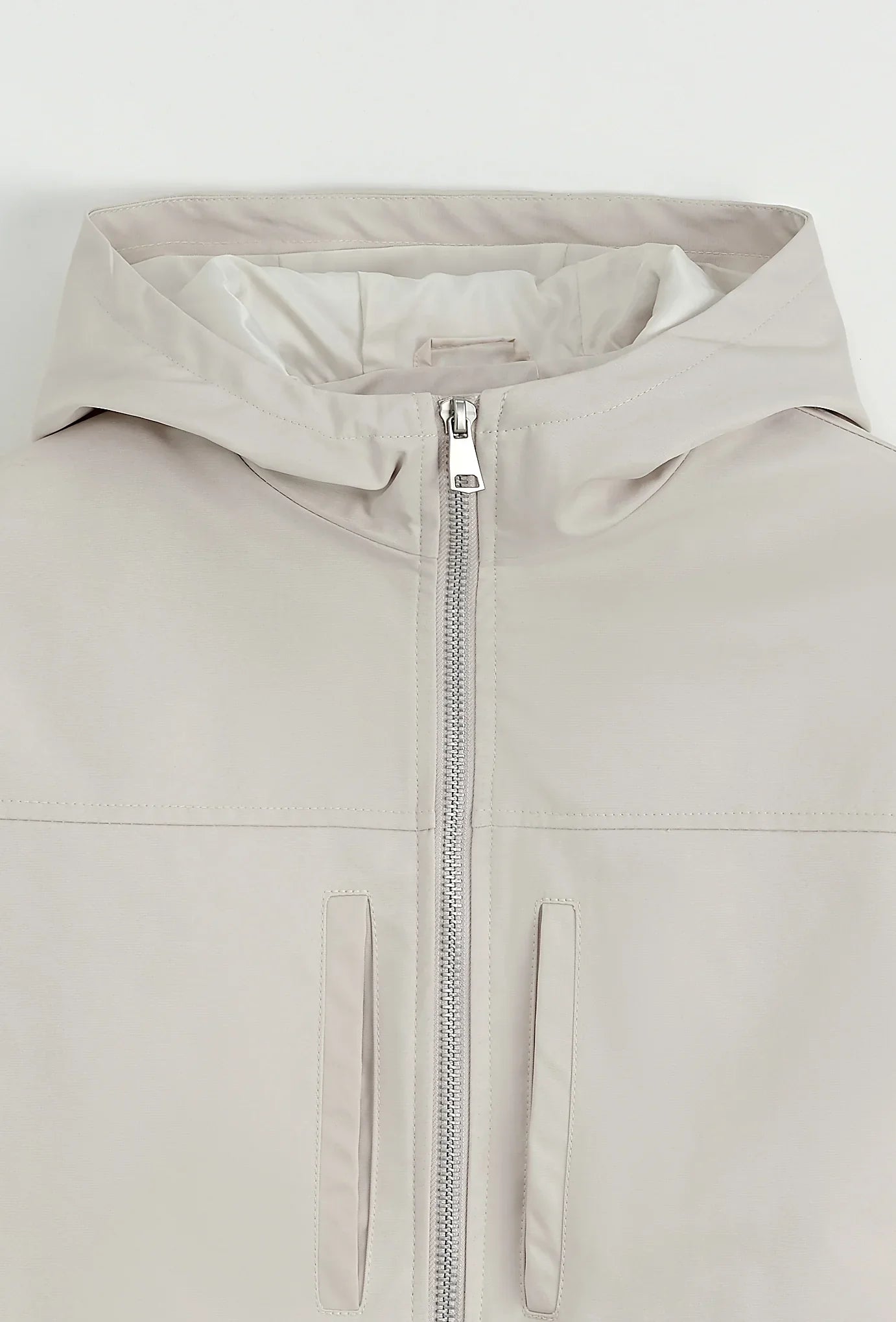 Effen jasset met capuchon en zakken