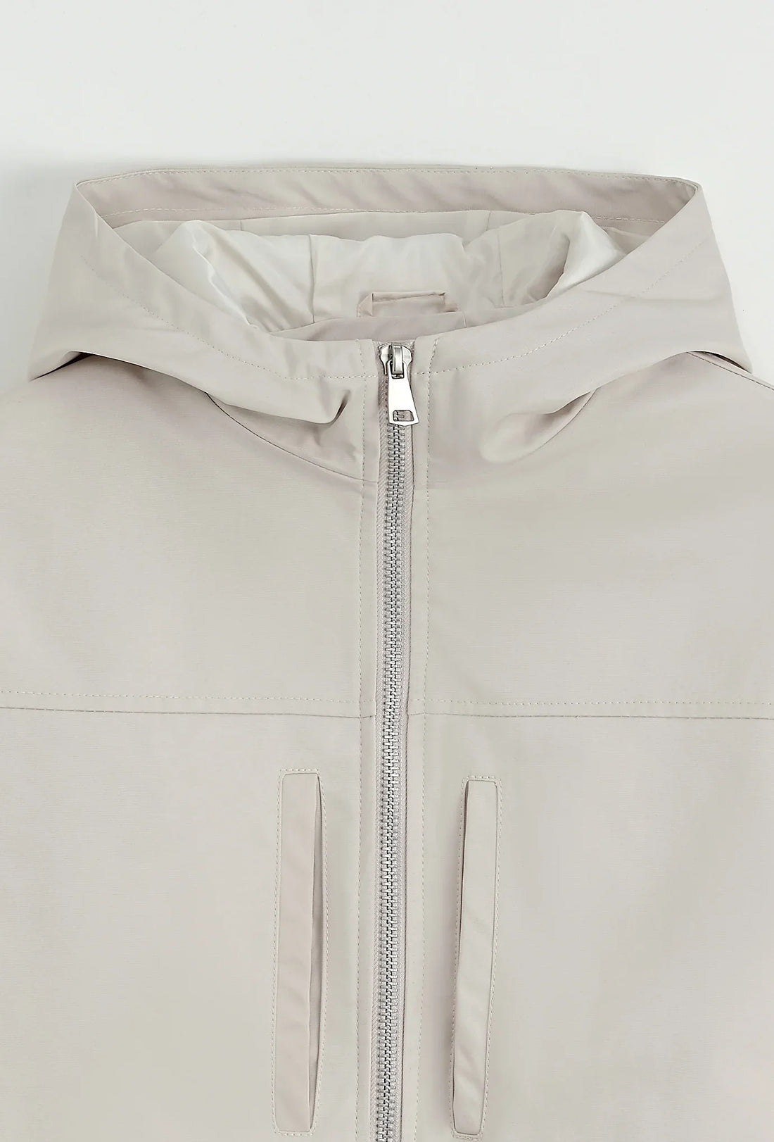 Effen jasset met capuchon en zakken