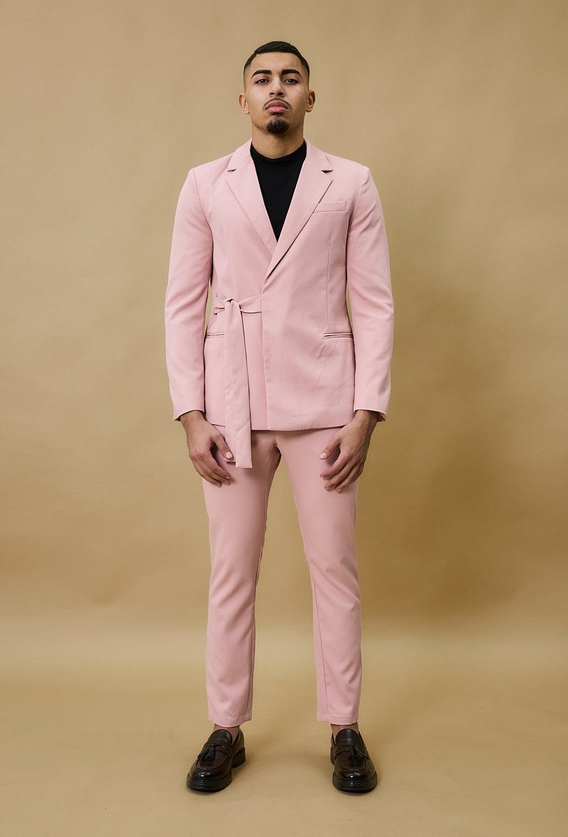 Ensemble de costume croisé ceinture à noué - Frilivin