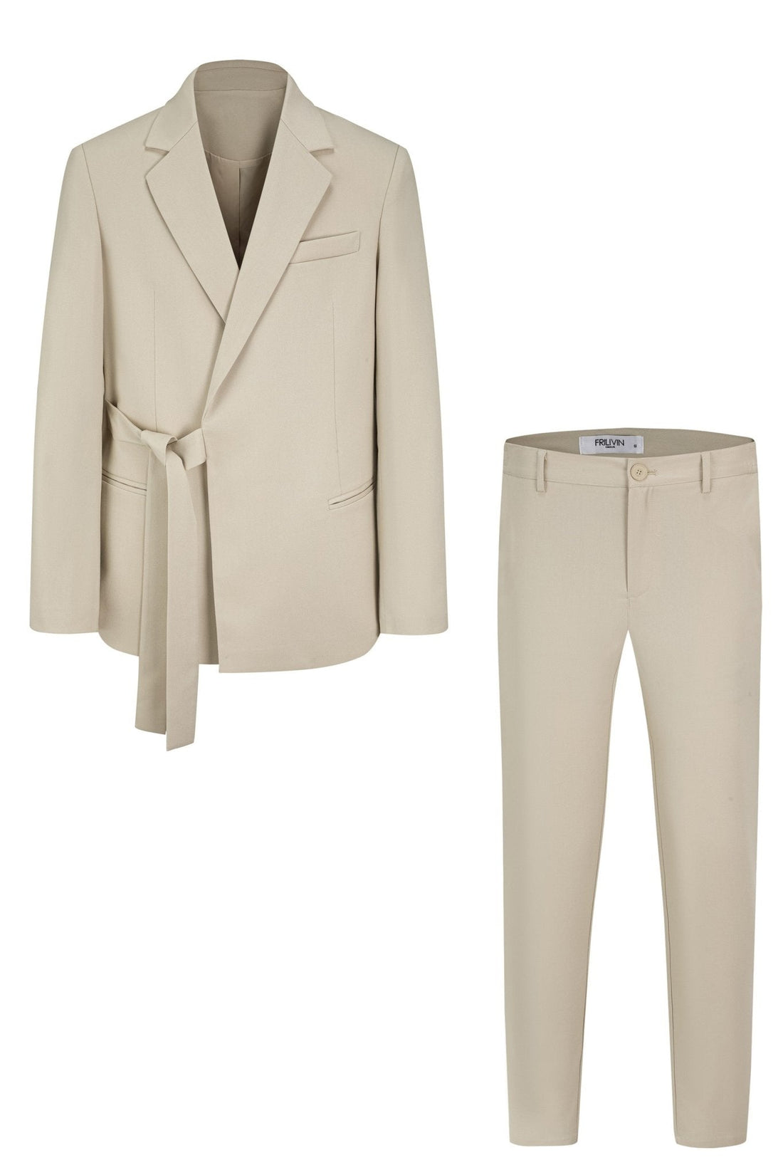 Ensemble de costume croisé ceinture à noué - Frilivin