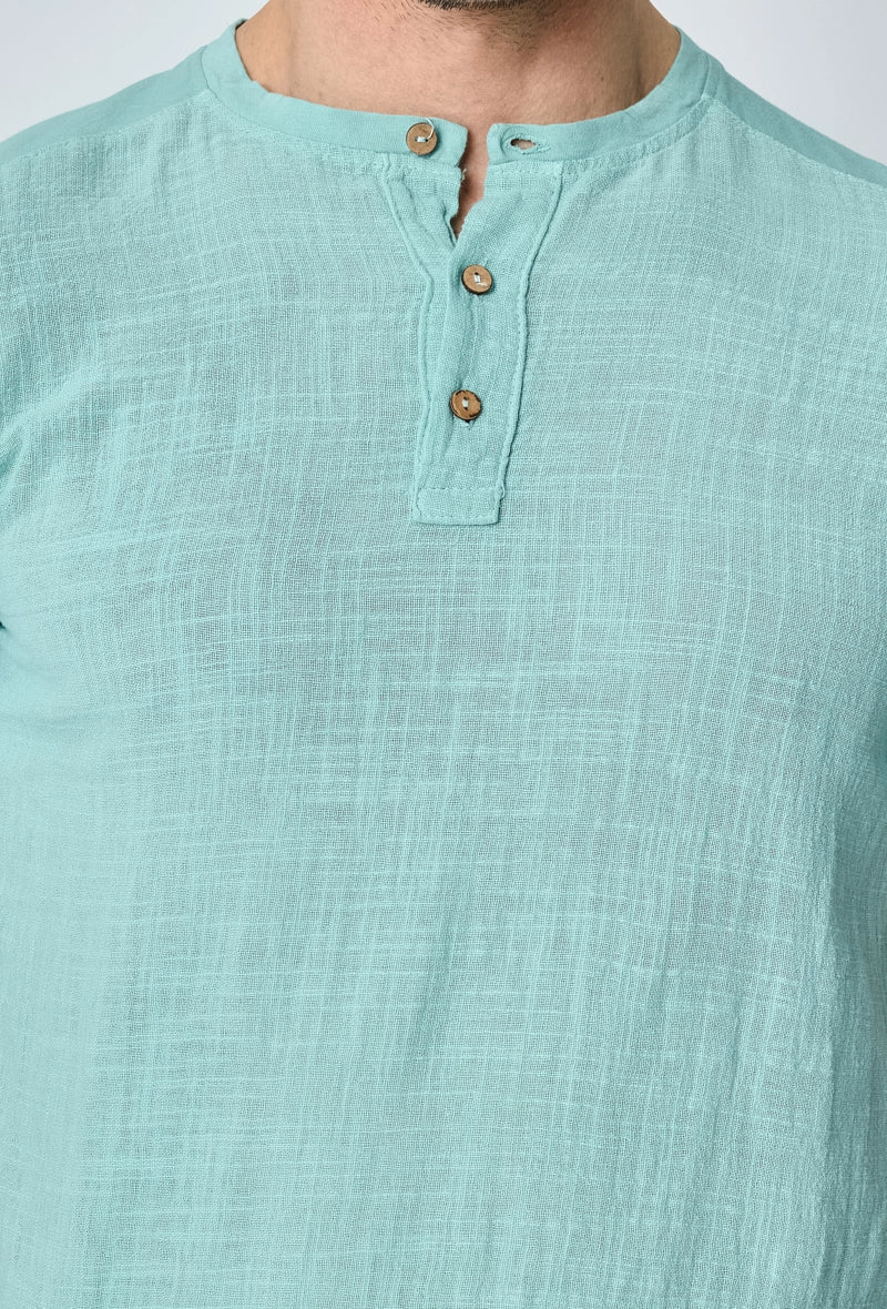 Effen polobroekset met linneneffect