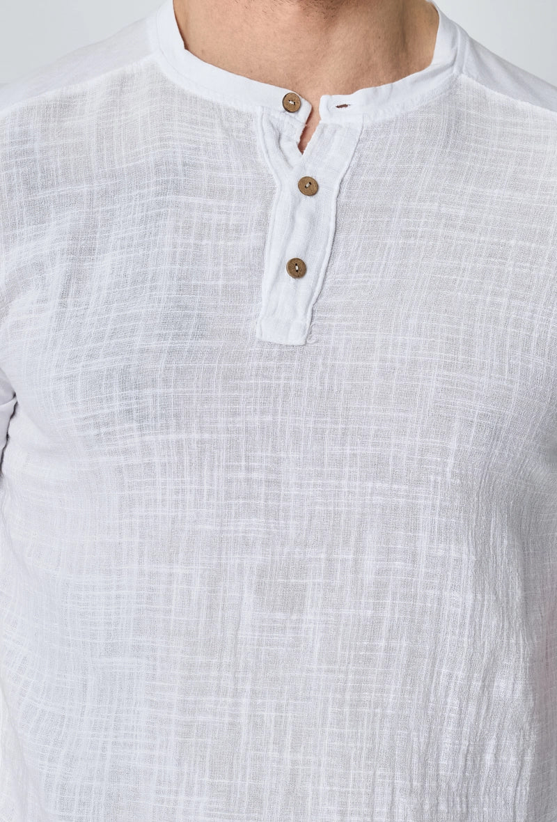 Effen polobroekset met linneneffect