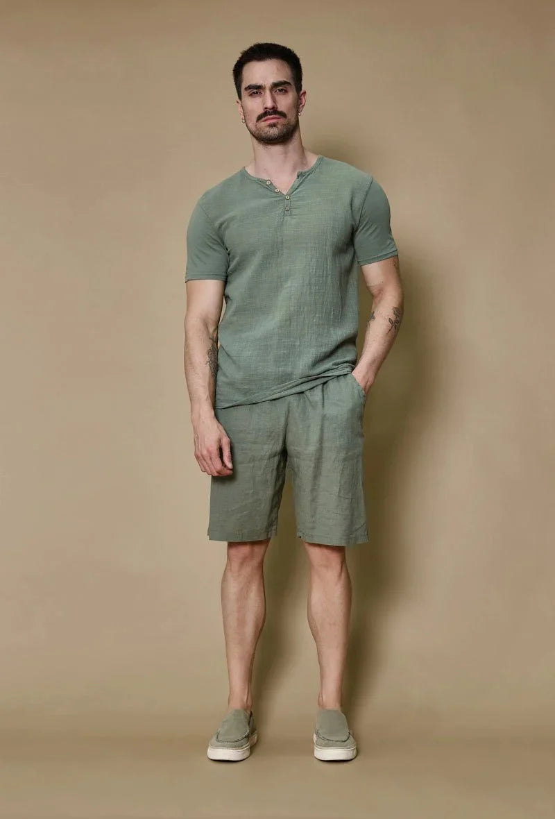 Ensemble polo short uni effet lin - Frilivin