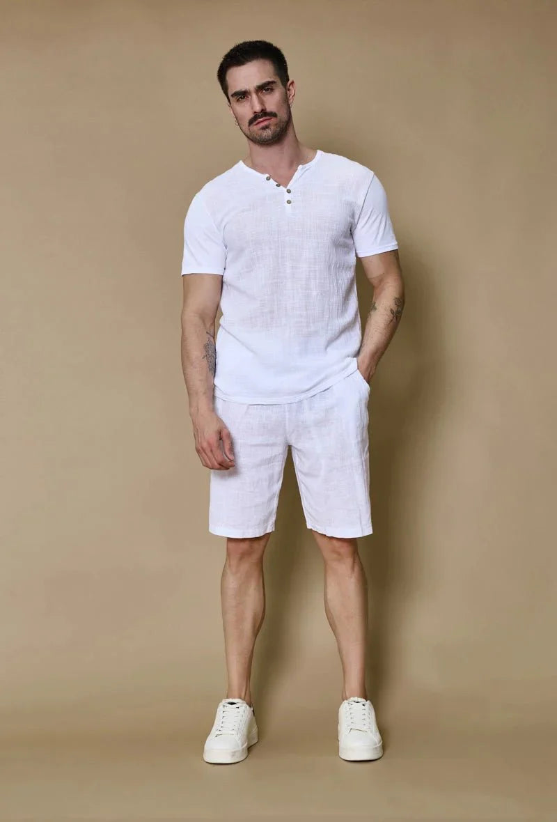 Ensemble polo short uni effet lin - Frilivin