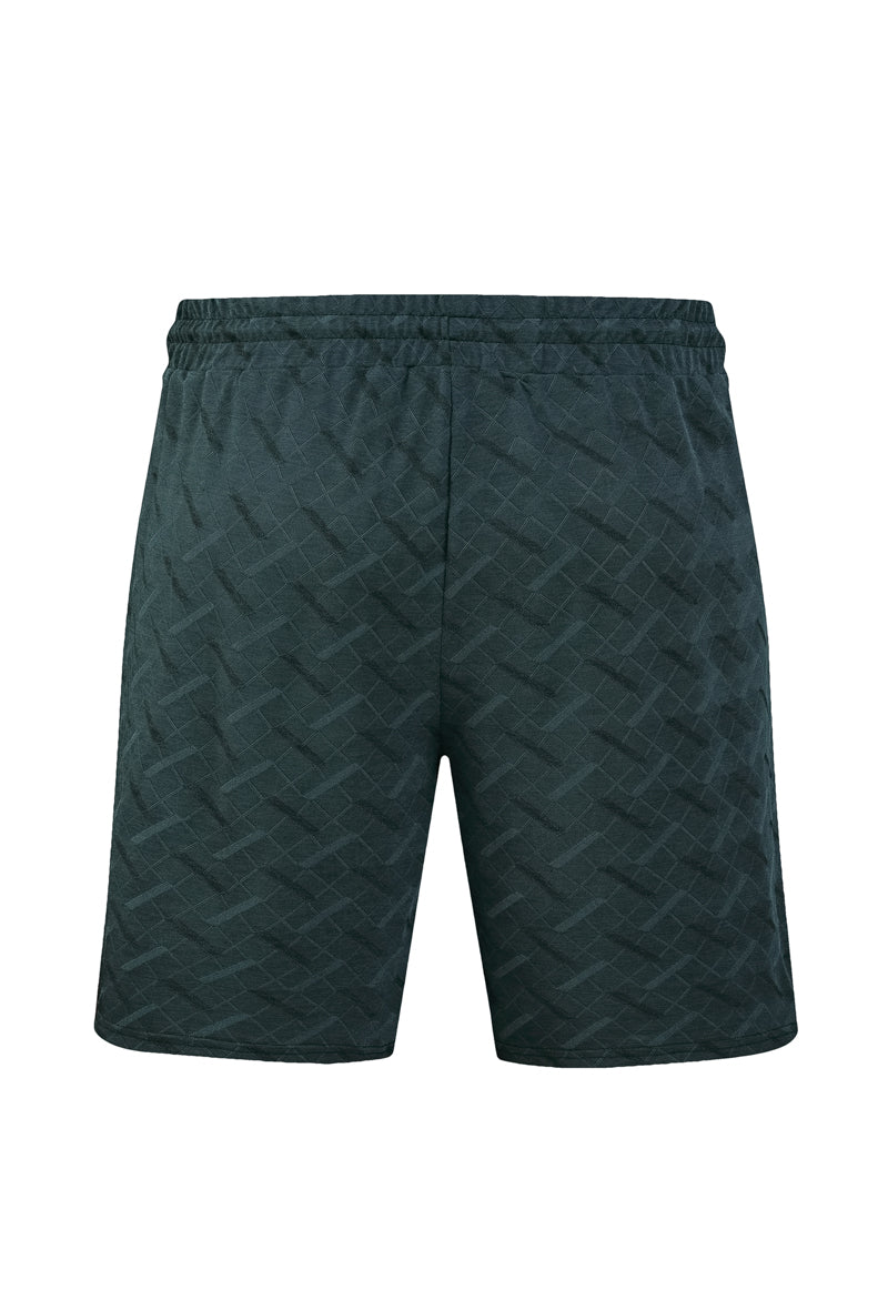 Poloshortset met geometrisch patroon