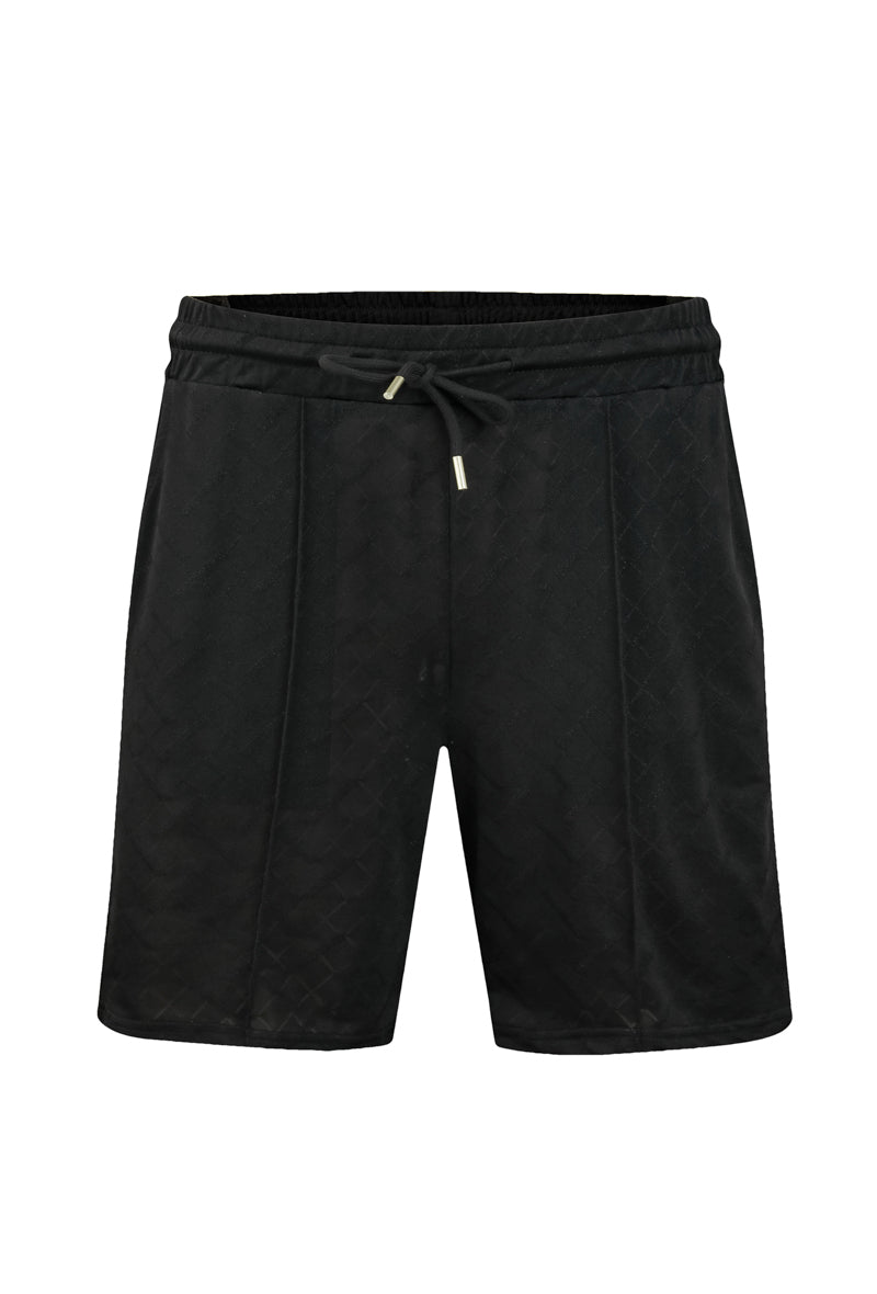Poloshortset met geometrisch patroon