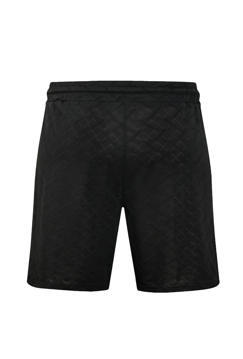 Poloshortset met geometrisch patroon