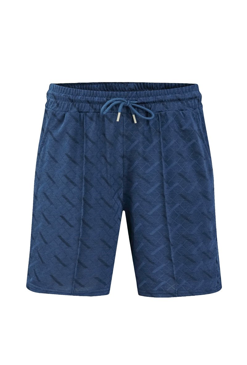 Poloshortset met geometrisch patroon