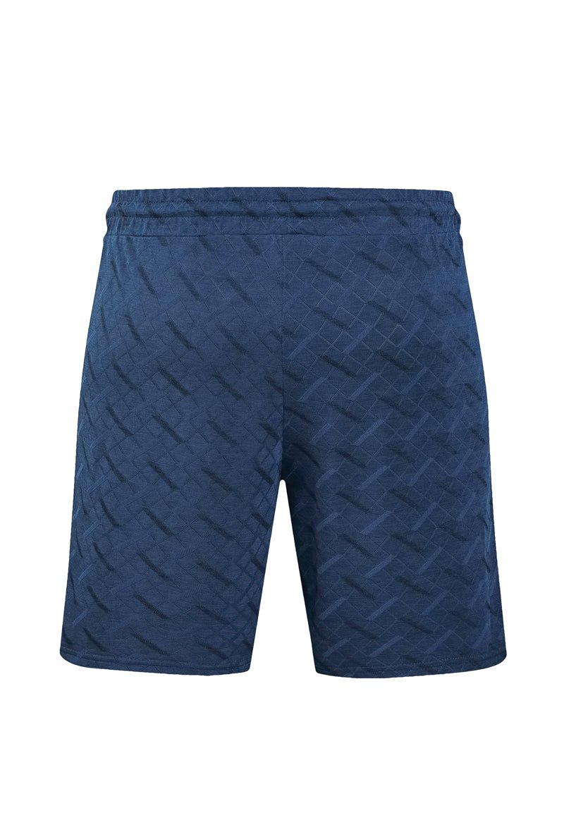 Poloshortset met geometrisch patroon