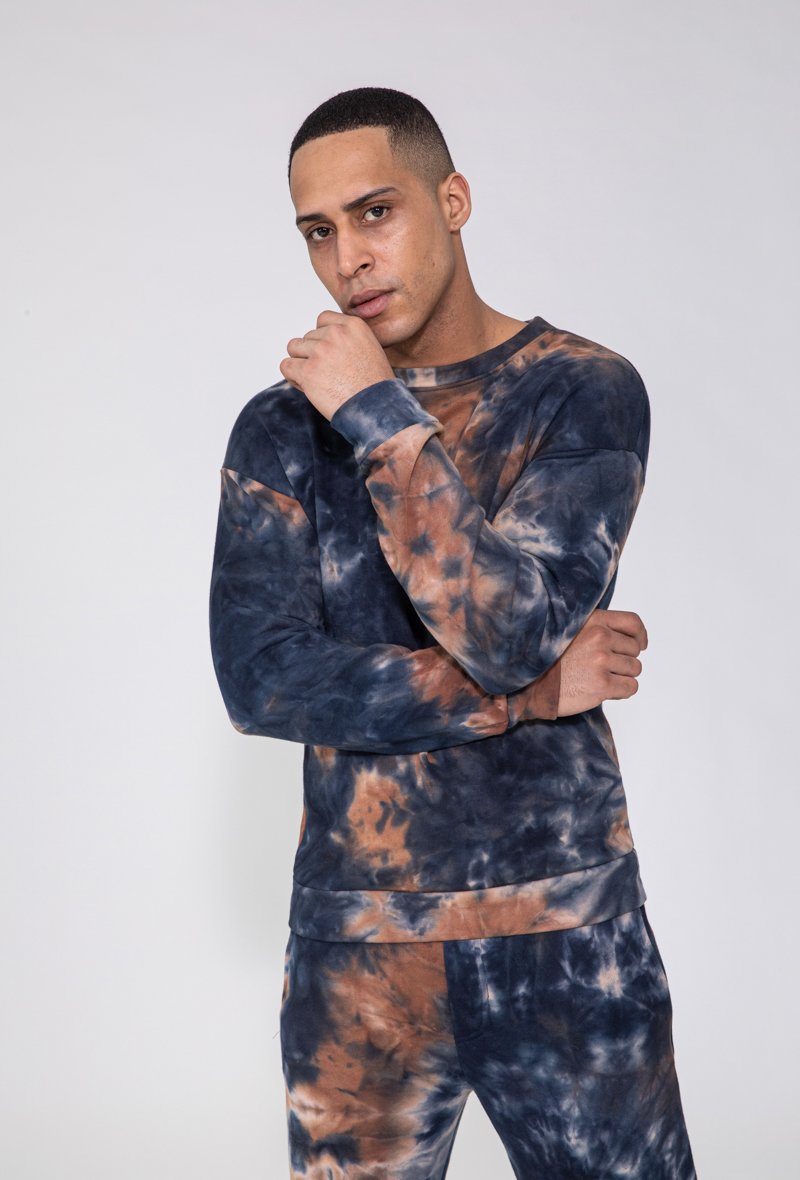 Bedrukte tie-dye sweatshirt & joggingset