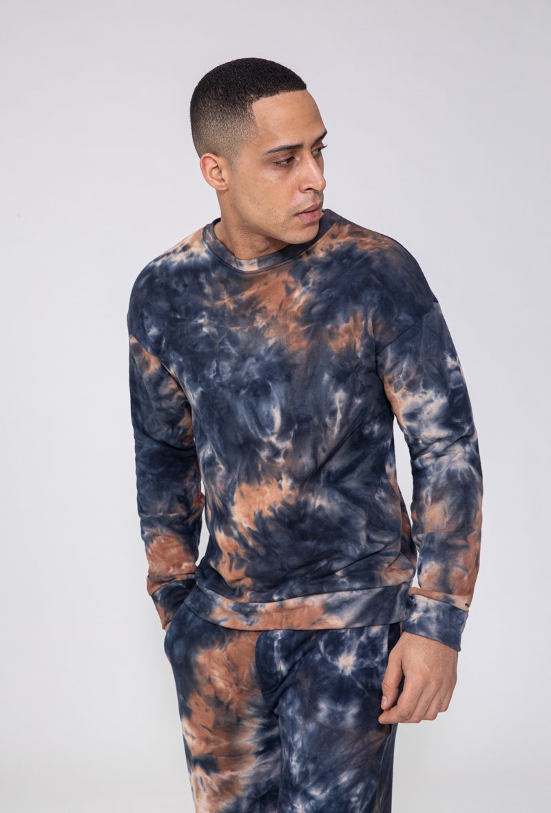 Bedrukte tie-dye sweatshirt & joggingset