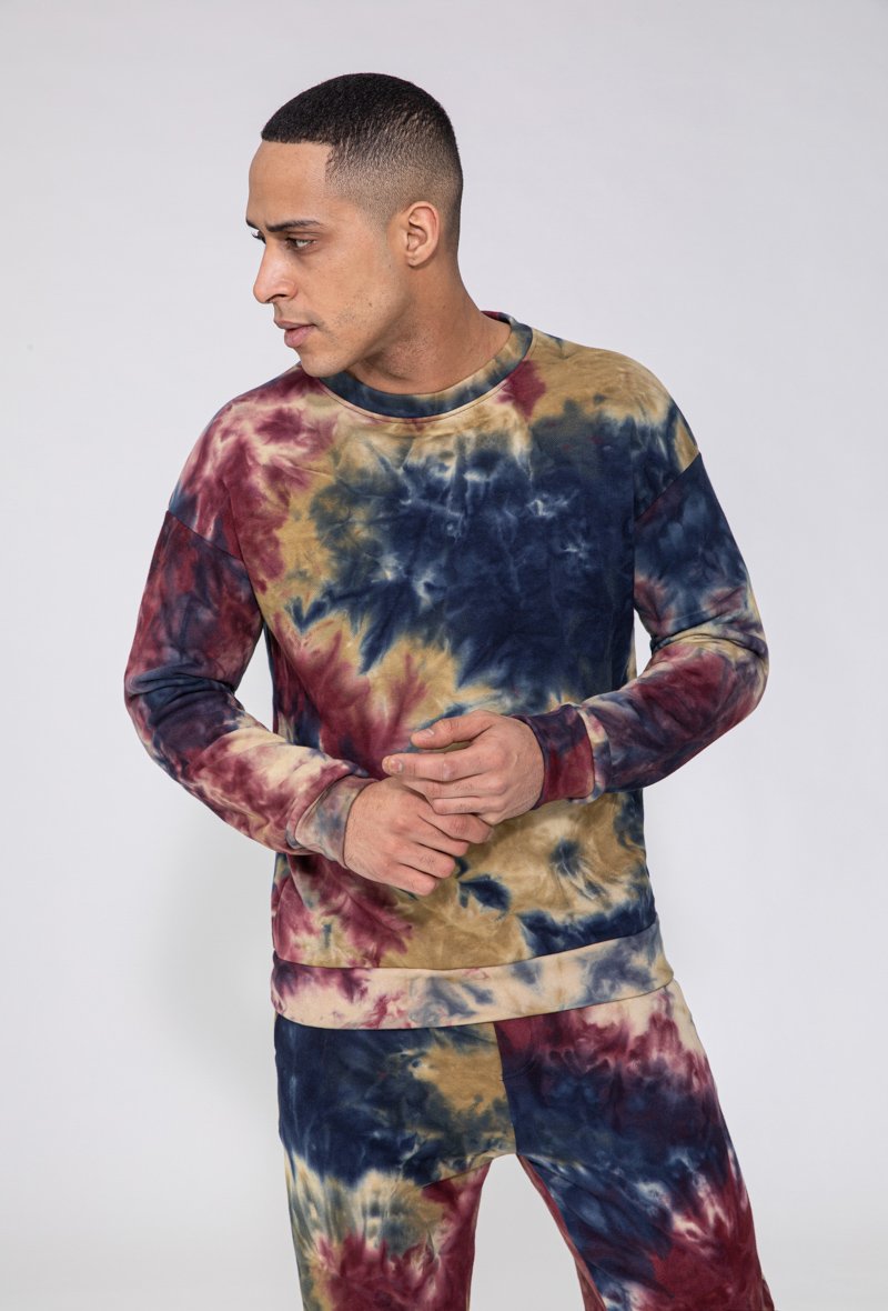 Bedrukte tie-dye sweatshirt & joggingset