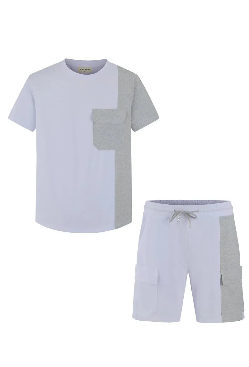 Set van tweekleurige T-shirt shorts