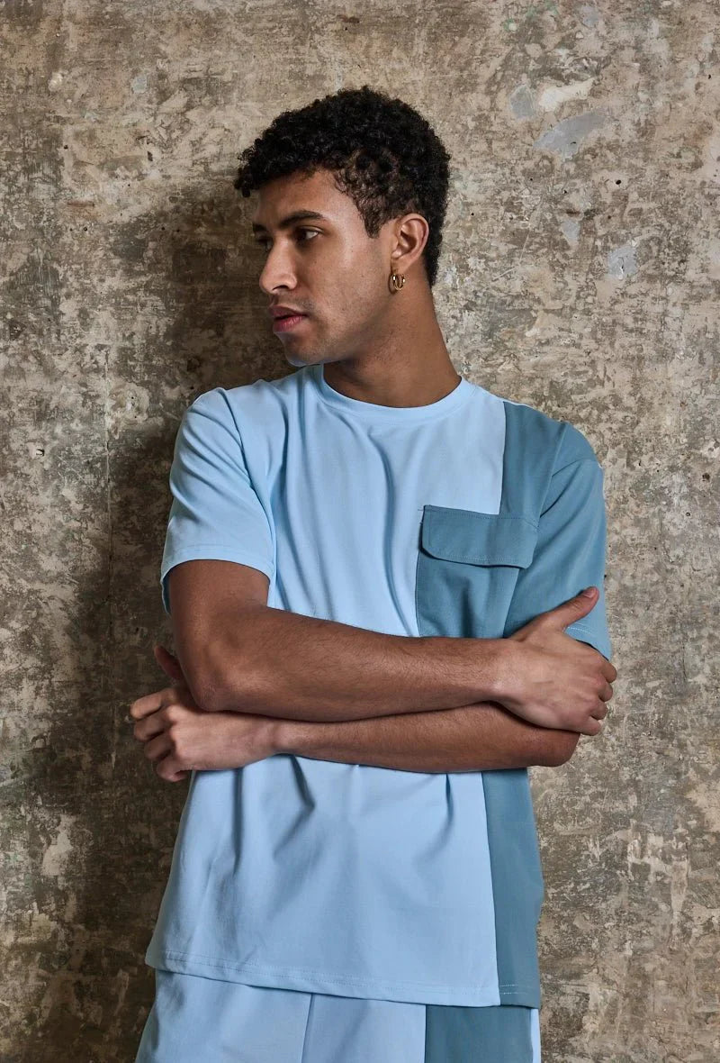 Set van tweekleurige T-shirt shorts