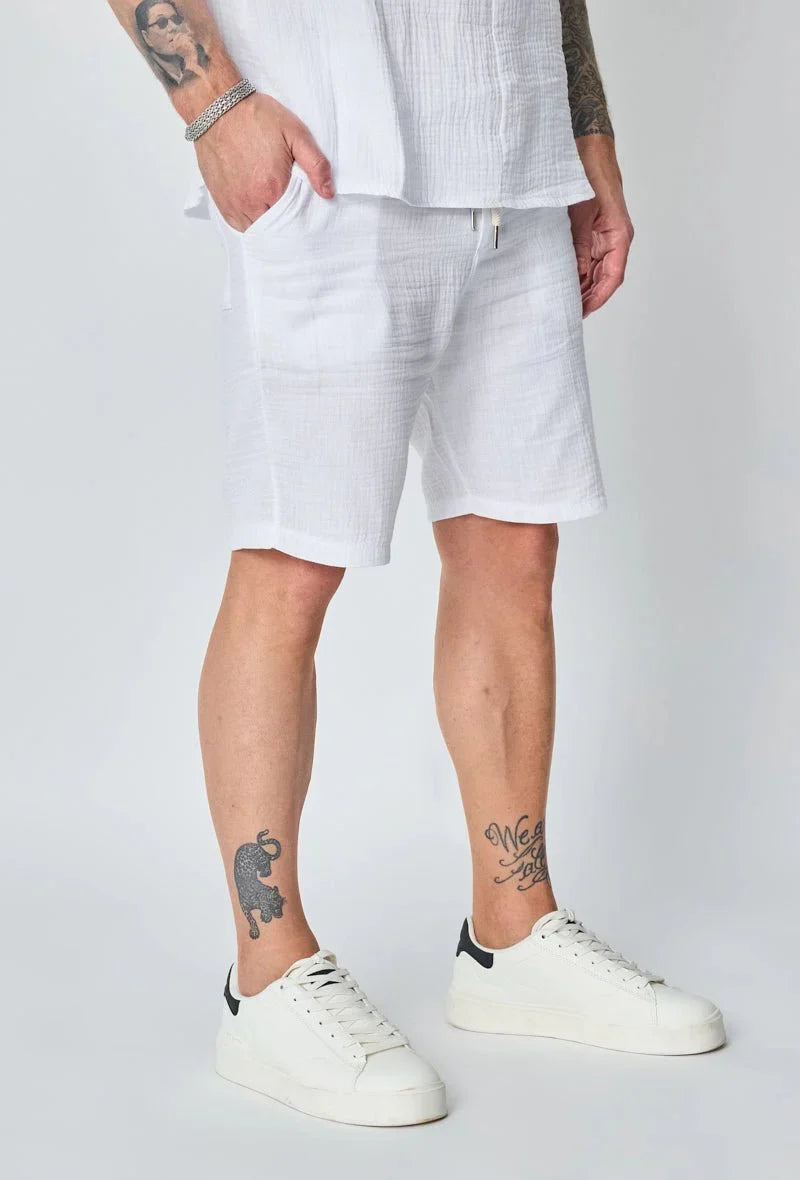 Set van effen katoenen T-shirt en korte broek