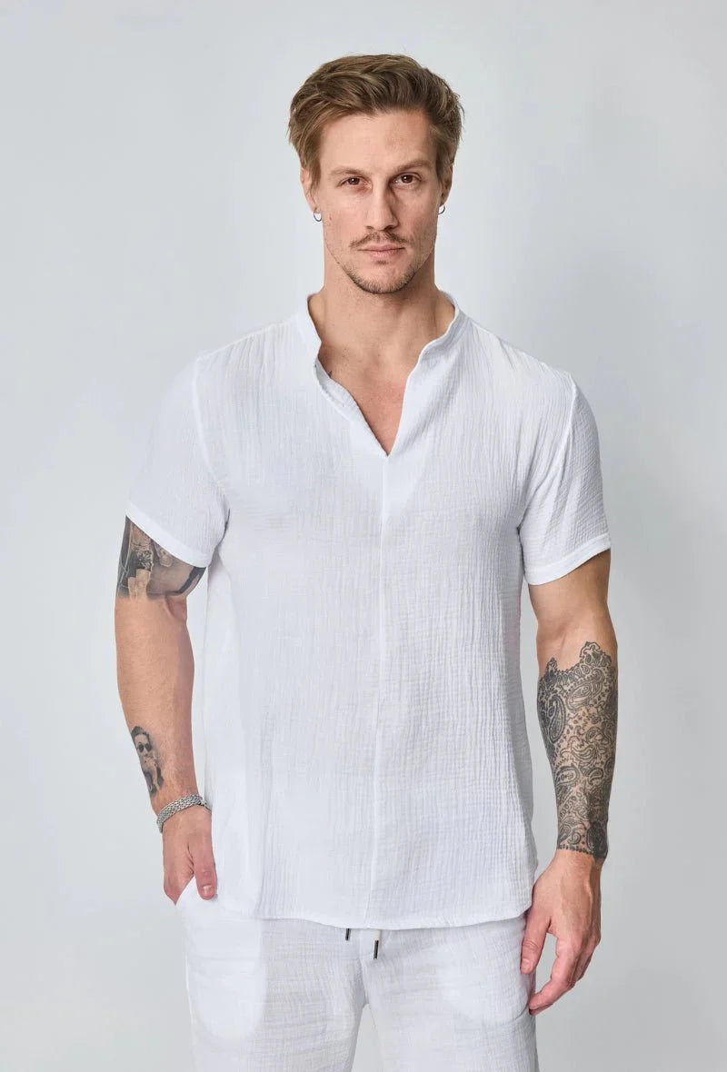 Set van effen katoenen T-shirt en korte broek