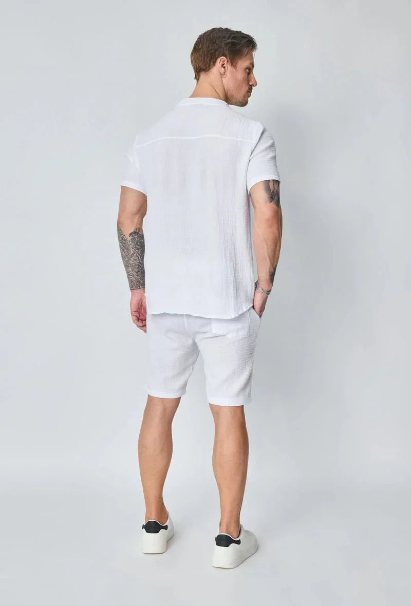 Set van effen katoenen T-shirt en korte broek