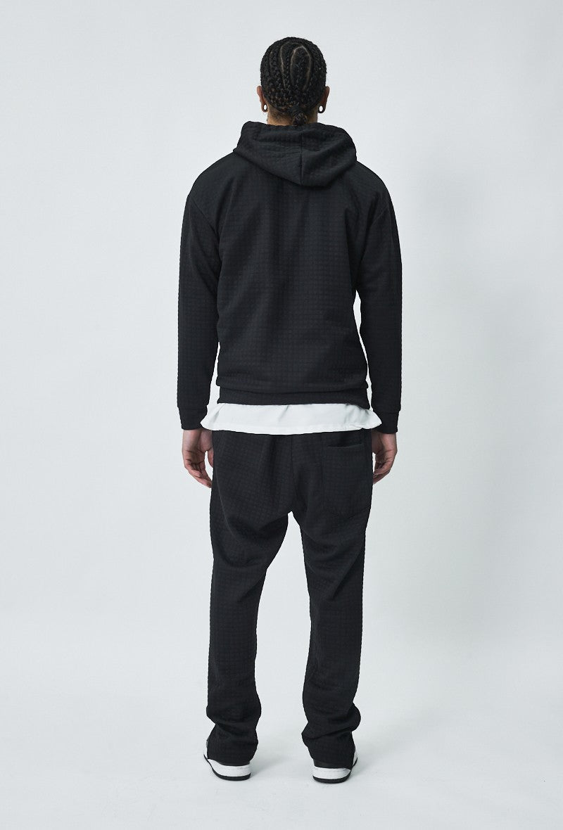 Trendy gewatteerde geruite sweatshirt joggingset