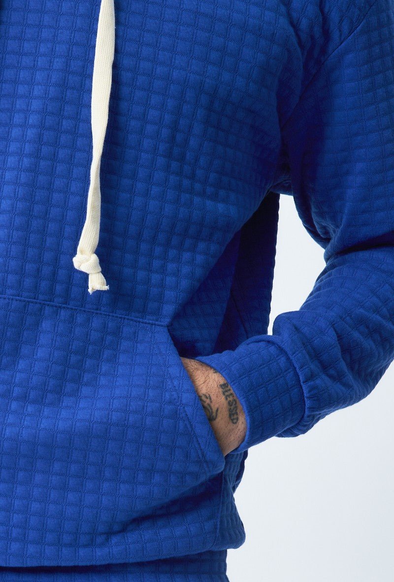 Trendy gewatteerde geruite sweatshirt joggingset