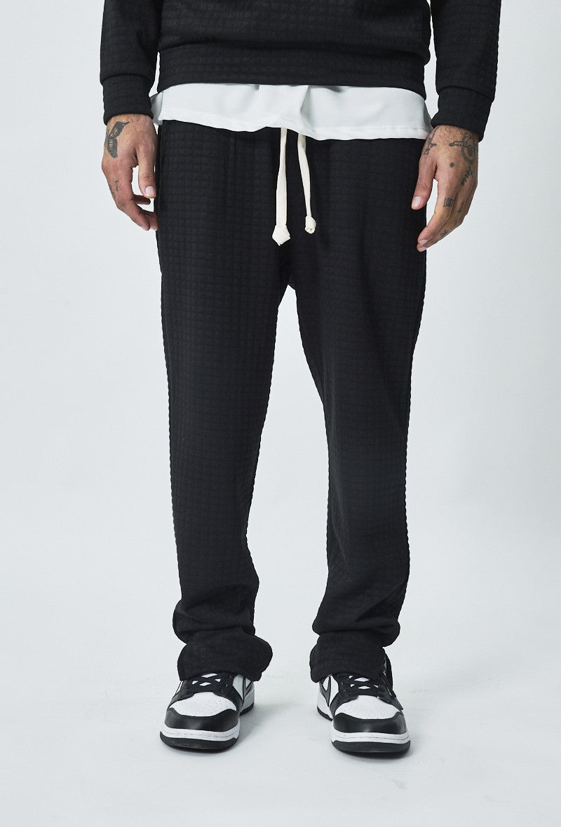 Trendy gewatteerde geruite sweatshirt joggingset