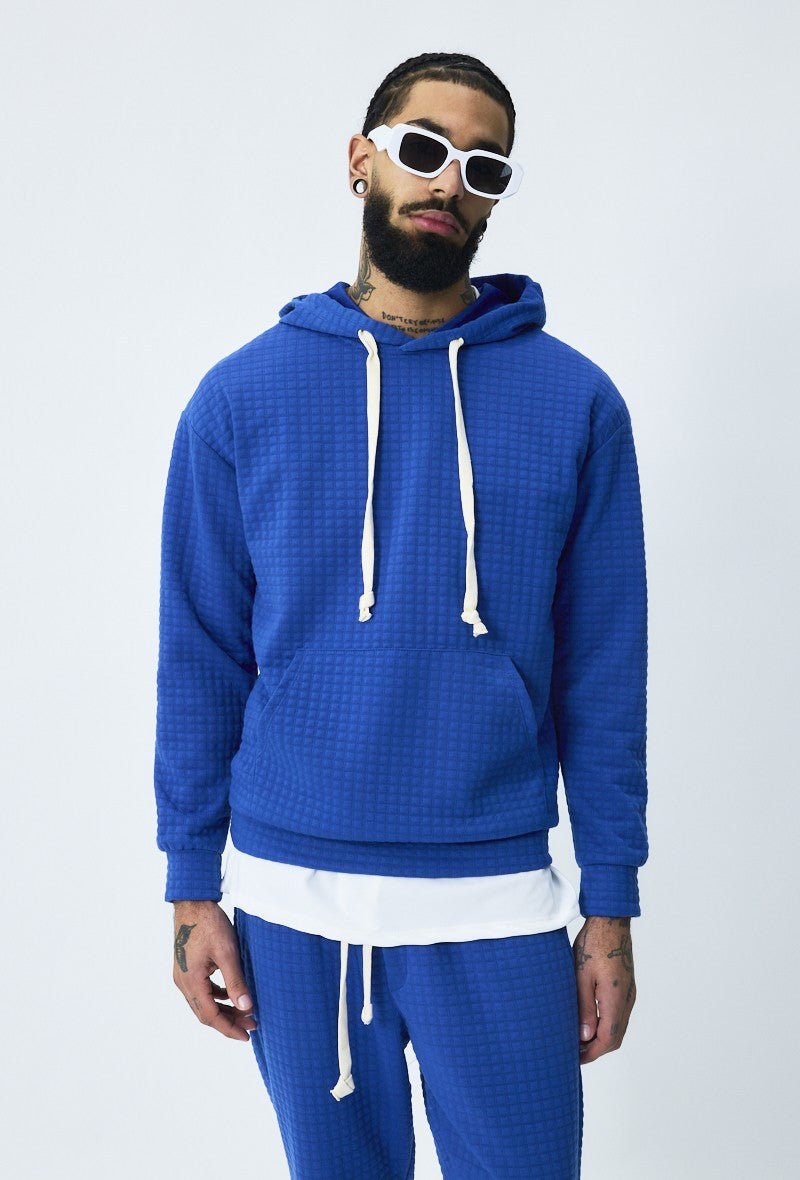 Trendy gewatteerde geruite sweatshirt joggingset