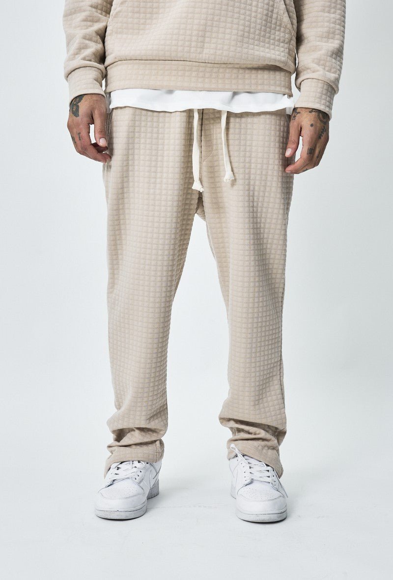 Trendy gewatteerde geruite sweatshirt joggingset