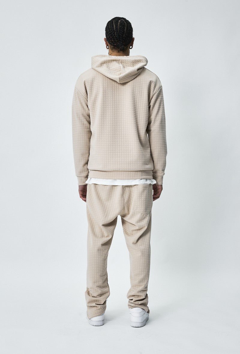 Trendy gewatteerde geruite sweatshirt joggingset