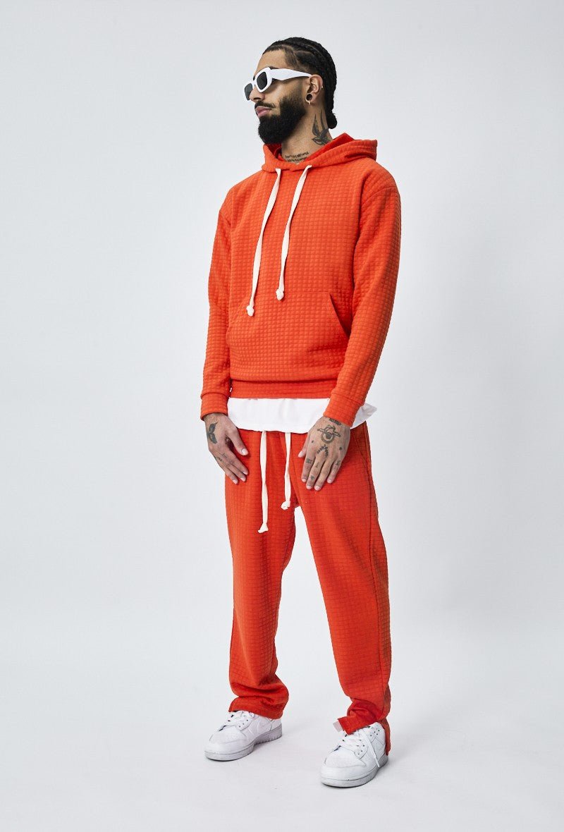 Trendy gewatteerde geruite sweatshirt joggingset