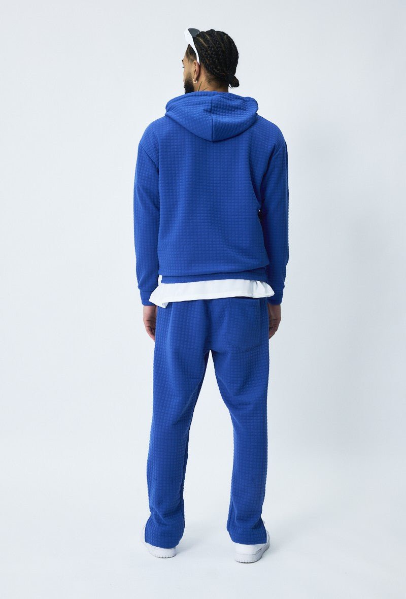 Trendy gewatteerde geruite sweatshirt joggingset