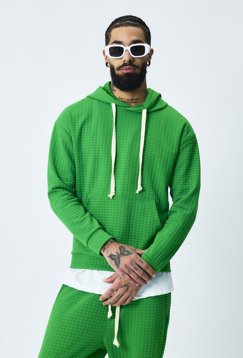 Trendy gewatteerde geruite sweatshirt joggingset