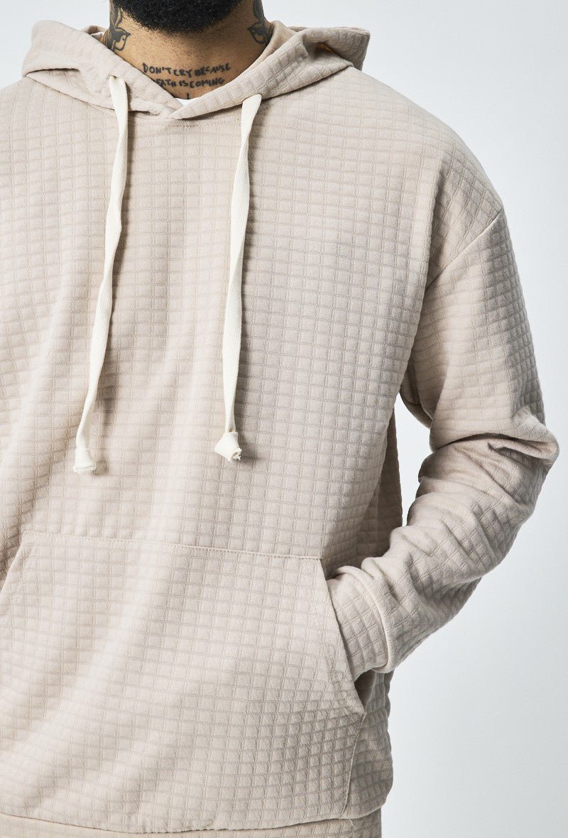 Trendy gewatteerde geruite sweatshirt joggingset